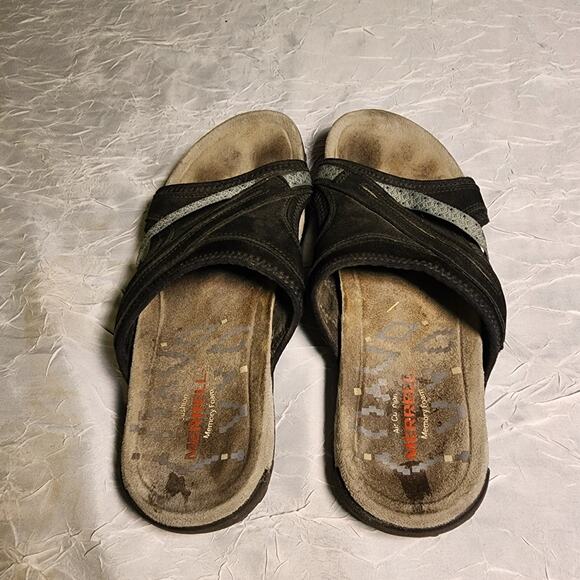 Merrell Terran Post Slide Sandals Womens Size 7 Black J55342 Gorpcore Sporty - Picture 4 of 6